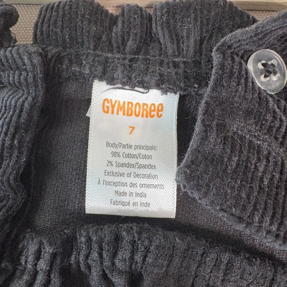 Gymboree Black Cat Dress‎ Girls 7 Corduroy Jumper Pinafore Embroidered Novelty